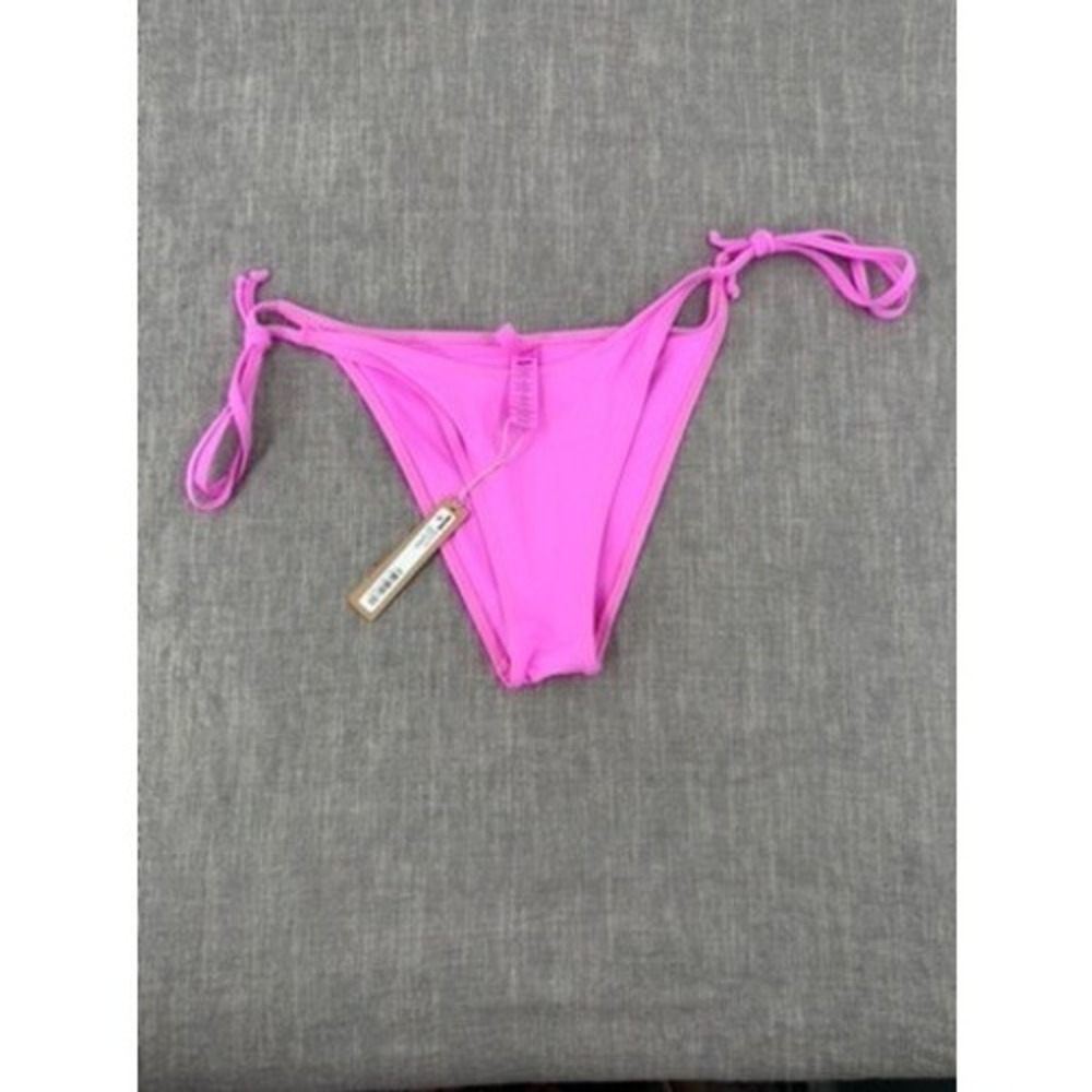 SKIMS Recycled Swim Dippy Tie Bikini Bottoms Neon Orchid Pink Size S Small NWT
